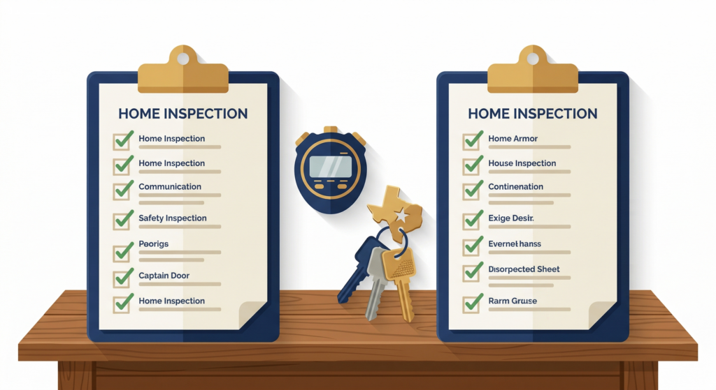 Homebuyer comparing same-day inspection availability on laptop at kitchen table