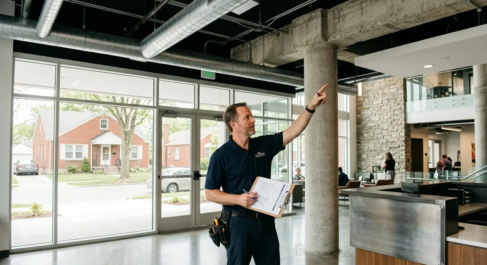 Home inspector comparing commercial and residential property inspection requirements in DFW