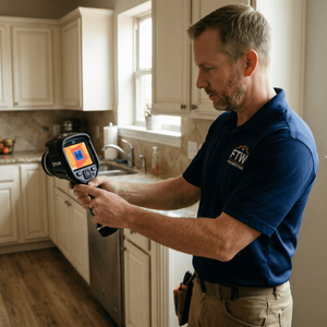 home inspector doing a thermal imaging scan in fort worth tx